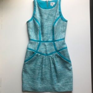 Milly Jamie dress in aqua tweed